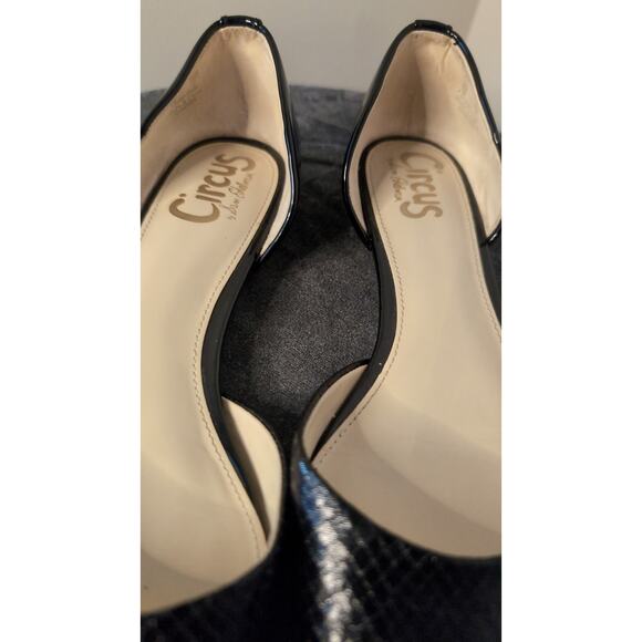 Circus by Sam Edelman Romona D'Orsay reptile scale black pointed flats 7 - Picture 7 of 7